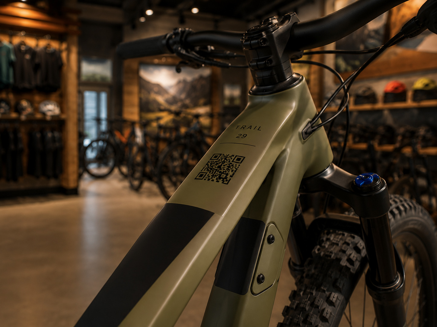 QR code produit sur un vélo